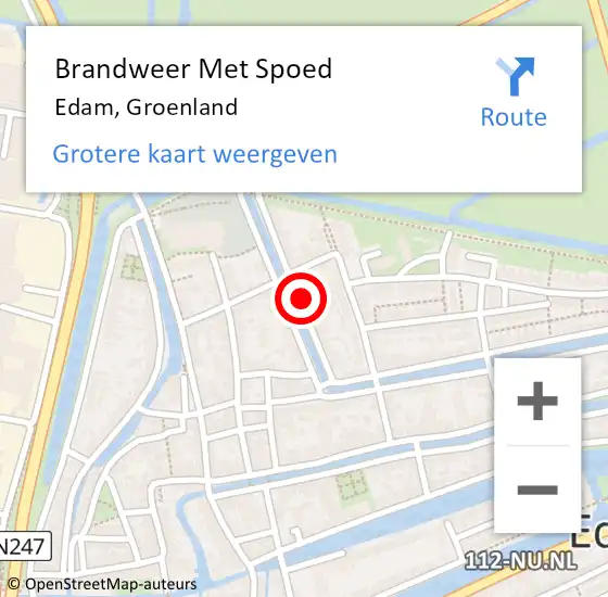 Locatie op kaart van de 112 melding: Brandweer Met Spoed Naar Edam, Groenland op 5 juli 2022 14:16