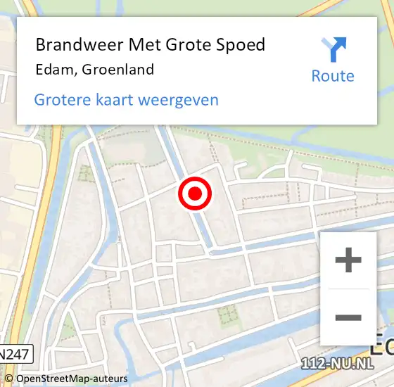 Locatie op kaart van de 112 melding: Brandweer Met Grote Spoed Naar Edam, Groenland op 5 juli 2022 14:16