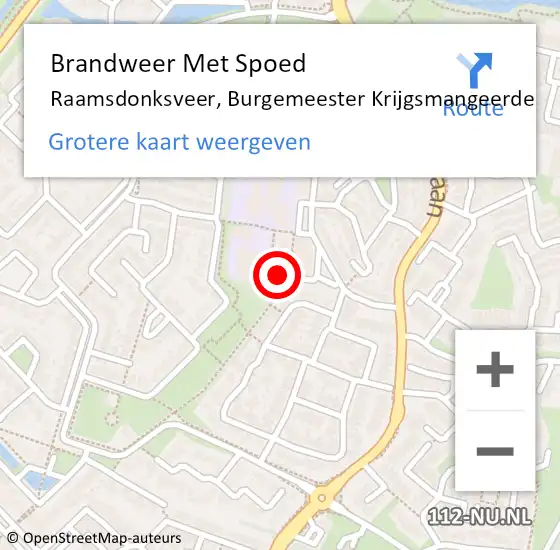 Locatie op kaart van de 112 melding: Brandweer Met Spoed Naar Raamsdonksveer, Burgemeester Krijgsmangeerde op 5 juli 2022 15:25