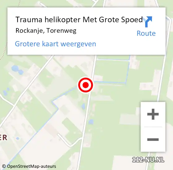 Locatie op kaart van de 112 melding: Trauma helikopter Met Grote Spoed Naar Rockanje, Torenweg op 5 juli 2022 15:33