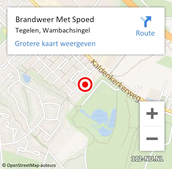 Locatie op kaart van de 112 melding: Brandweer Met Spoed Naar Tegelen, Wambachsingel op 5 juli 2022 15:39