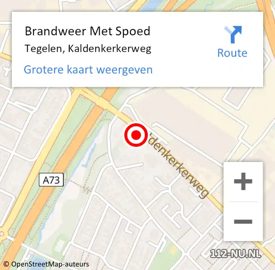 Locatie op kaart van de 112 melding: Brandweer Met Spoed Naar Tegelen, Kaldenkerkerweg op 5 juli 2022 15:52