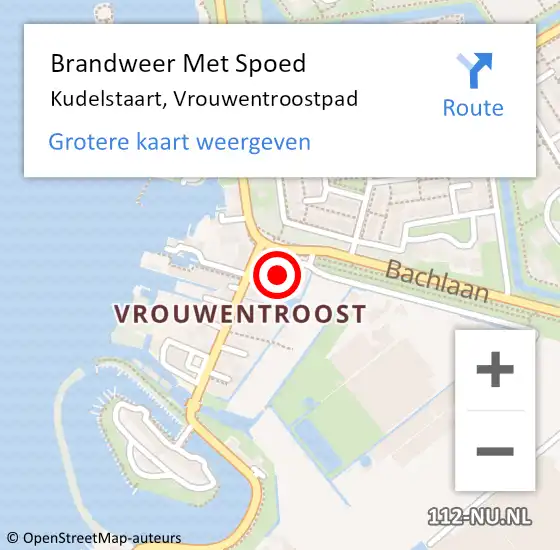 Locatie op kaart van de 112 melding: Brandweer Met Spoed Naar Kudelstaart, Vrouwentroostpad op 5 juli 2022 16:18