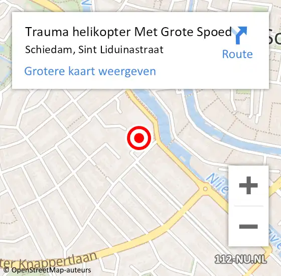 Locatie op kaart van de 112 melding: Trauma helikopter Met Grote Spoed Naar Schiedam, Sint Liduinastraat op 5 juli 2022 16:29