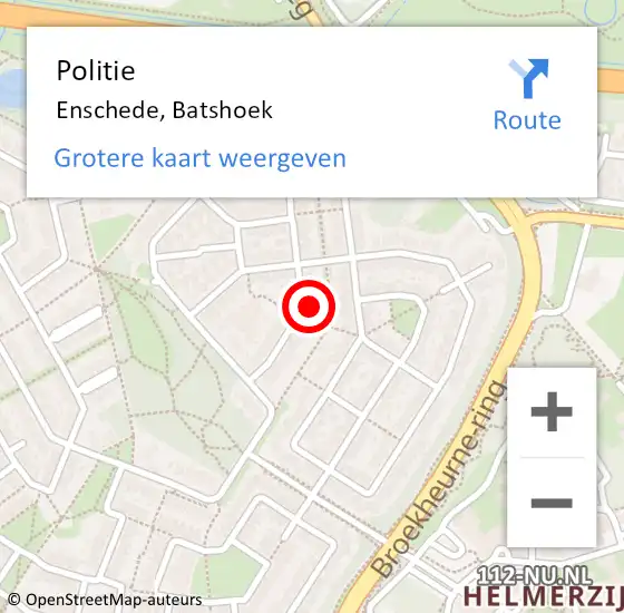 Locatie op kaart van de 112 melding: Politie Enschede, Batshoek op 5 juli 2022 16:44