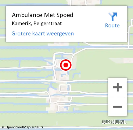 Locatie op kaart van de 112 melding: Ambulance Met Spoed Naar Kamerik, Reigerstraat op 22 juli 2014 11:23