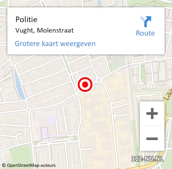 Locatie op kaart van de 112 melding: Politie Vught, Molenstraat op 5 juli 2022 17:19