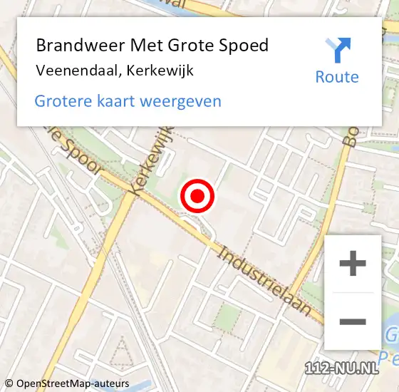 Locatie op kaart van de 112 melding: Brandweer Met Grote Spoed Naar Veenendaal, Kerkewijk op 5 juli 2022 18:32