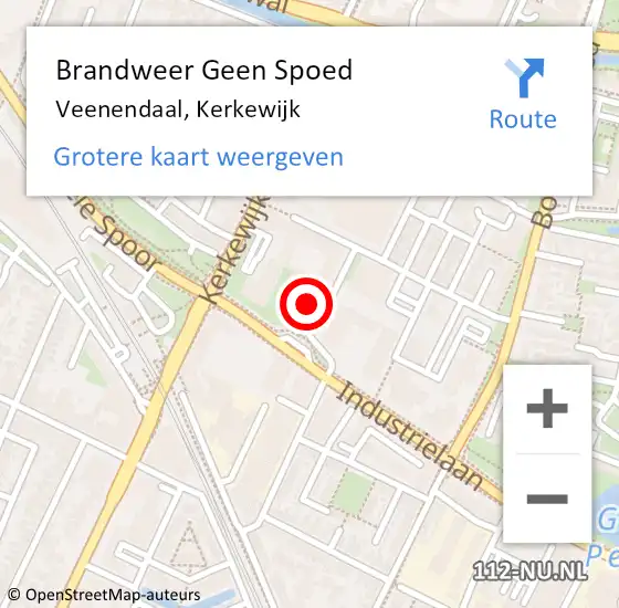 Locatie op kaart van de 112 melding: Brandweer Geen Spoed Naar Veenendaal, Kerkewijk op 5 juli 2022 18:35