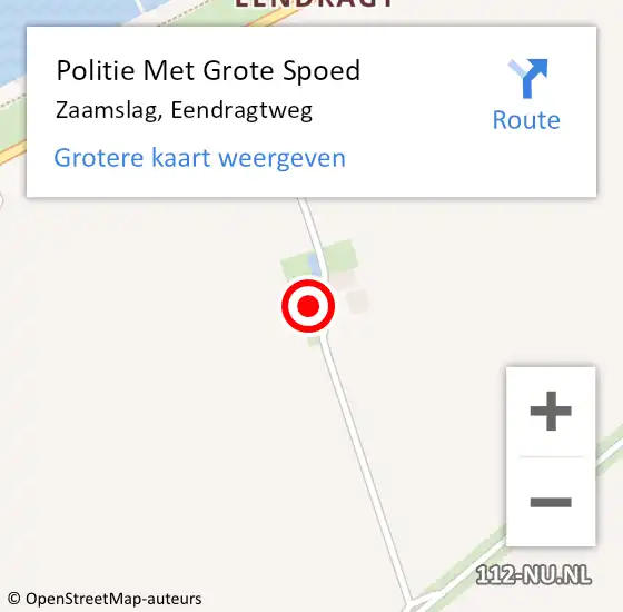 Locatie op kaart van de 112 melding: Politie Met Grote Spoed Naar Zaamslag, Eendragtweg op 5 juli 2022 19:40