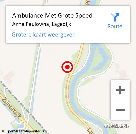 Locatie op kaart van de 112 melding: Ambulance Met Grote Spoed Naar Anna Paulowna, Lagedijk op 5 juli 2022 20:02