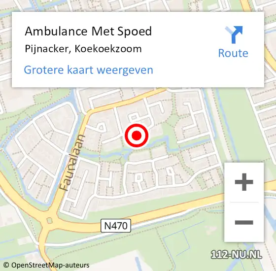 Locatie op kaart van de 112 melding: Ambulance Met Spoed Naar Pijnacker, Koekoekzoom op 5 juli 2022 20:04