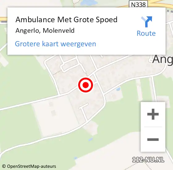 Locatie op kaart van de 112 melding: Ambulance Met Grote Spoed Naar Angerlo, Molenveld op 5 juli 2022 20:24
