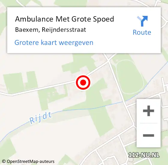 Locatie op kaart van de 112 melding: Ambulance Met Grote Spoed Naar Baexem, Reijndersstraat op 5 juli 2022 21:25