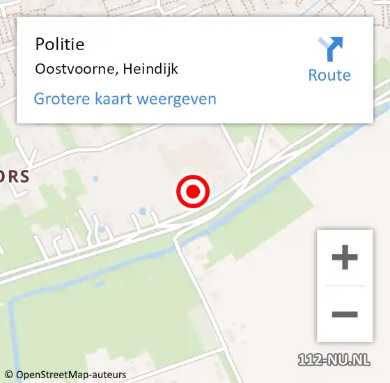 Locatie op kaart van de 112 melding: Politie Oostvoorne, Heindijk op 5 juli 2022 21:37