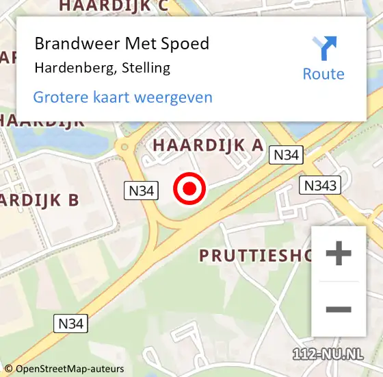 Locatie op kaart van de 112 melding: Brandweer Met Spoed Naar Hardenberg, Stelling op 5 juli 2022 21:39