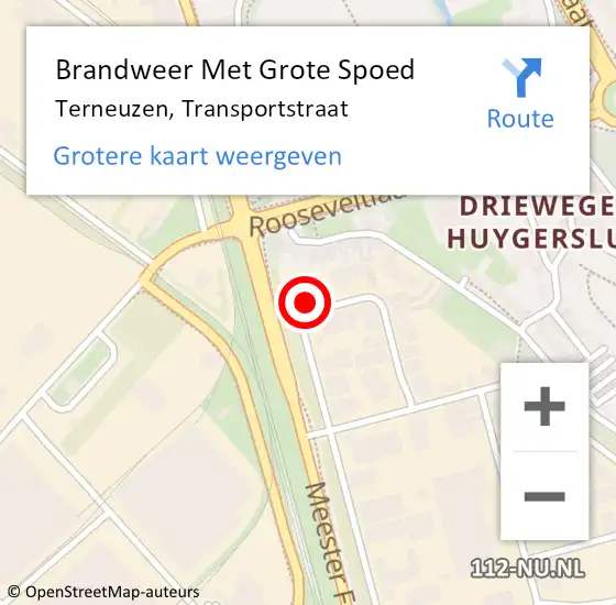 Locatie op kaart van de 112 melding: Brandweer Met Grote Spoed Naar Terneuzen, Transportstraat op 5 juli 2022 21:47