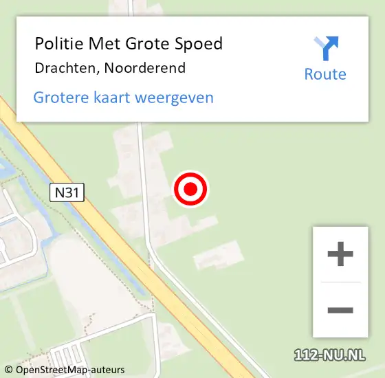 Locatie op kaart van de 112 melding: Politie Met Grote Spoed Naar Drachten, Noorderend op 5 juli 2022 22:20