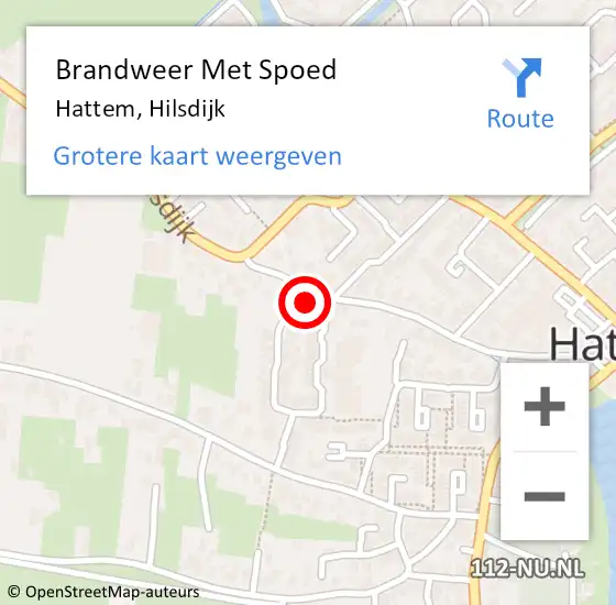 Locatie op kaart van de 112 melding: Brandweer Met Spoed Naar Hattem, Hilsdijk op 5 juli 2022 22:43