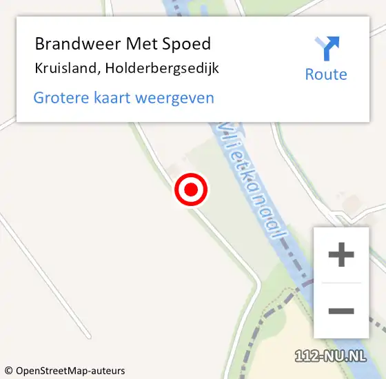 Locatie op kaart van de 112 melding: Brandweer Met Spoed Naar Kruisland, Holderbergsedijk op 5 juli 2022 22:47