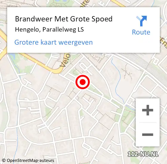 Locatie op kaart van de 112 melding: Brandweer Met Grote Spoed Naar Hengelo, Parallelweg LS op 5 juli 2022 23:02