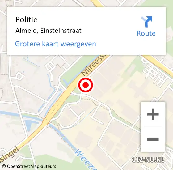 Locatie op kaart van de 112 melding: Politie Almelo, Einsteinstraat op 5 juli 2022 23:19