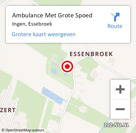 Locatie op kaart van de 112 melding: Ambulance Met Grote Spoed Naar Ingen, Essebroek op 6 juli 2022 02:55