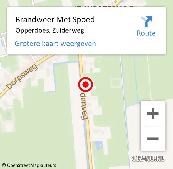 Locatie op kaart van de 112 melding: Brandweer Met Spoed Naar Opperdoes, Zuiderweg op 6 juli 2022 08:46