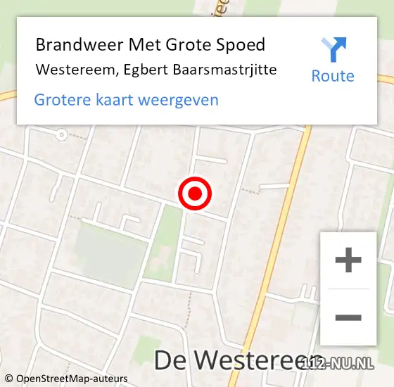 Locatie op kaart van de 112 melding: Brandweer Met Grote Spoed Naar Westereem, Egbert Baarsmastrjitte op 6 juli 2022 09:42