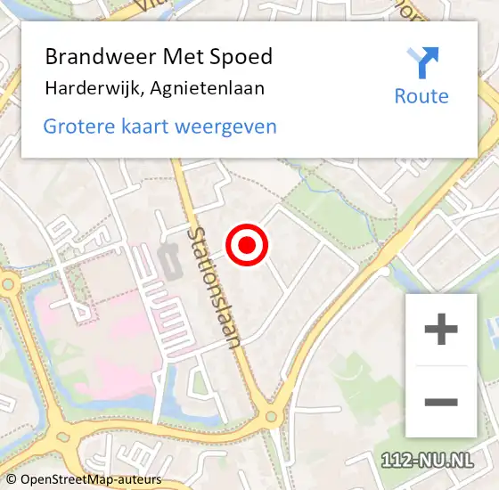 Locatie op kaart van de 112 melding: Brandweer Met Spoed Naar Harderwijk, Agnietenlaan op 6 juli 2022 11:04