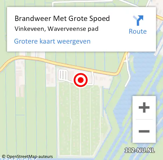 Locatie op kaart van de 112 melding: Brandweer Met Grote Spoed Naar Vinkeveen, Waverveense pad op 6 juli 2022 11:22