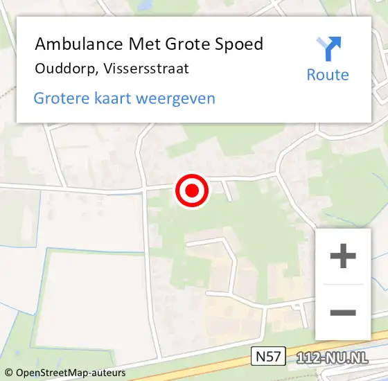 Locatie op kaart van de 112 melding: Ambulance Met Grote Spoed Naar Ouddorp, Vissersstraat op 6 juli 2022 11:31