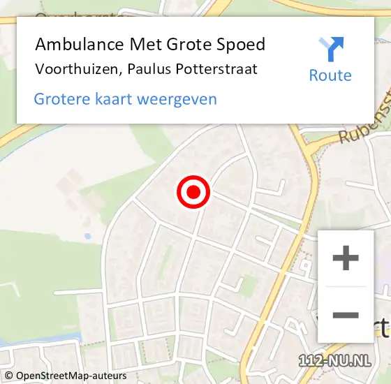 Locatie op kaart van de 112 melding: Ambulance Met Grote Spoed Naar Voorthuizen, Paulus Potterstraat op 6 juli 2022 11:46