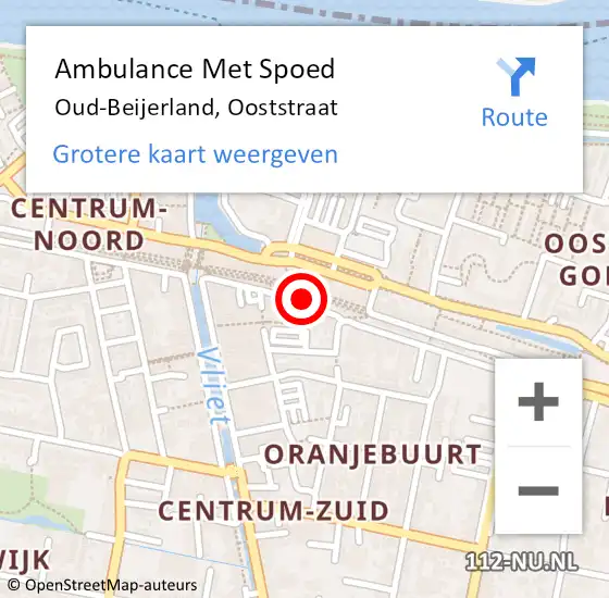 Locatie op kaart van de 112 melding: Ambulance Met Spoed Naar Oud-Beijerland, Ooststraat op 6 juli 2022 12:17