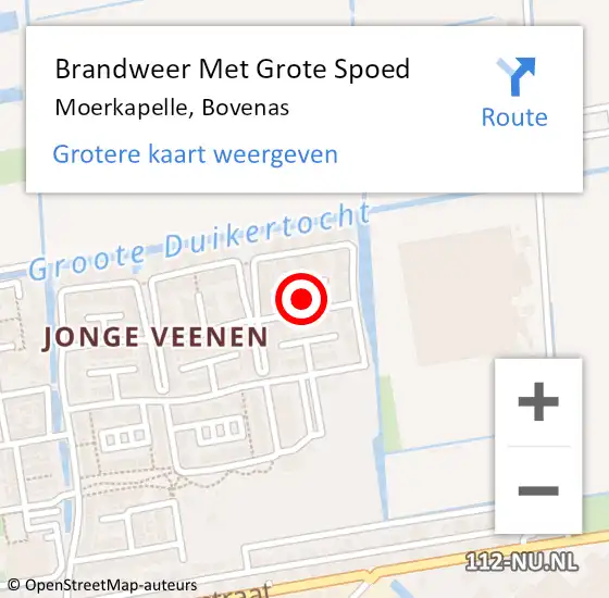 Locatie op kaart van de 112 melding: Brandweer Met Grote Spoed Naar Moerkapelle, Bovenas op 6 juli 2022 12:44