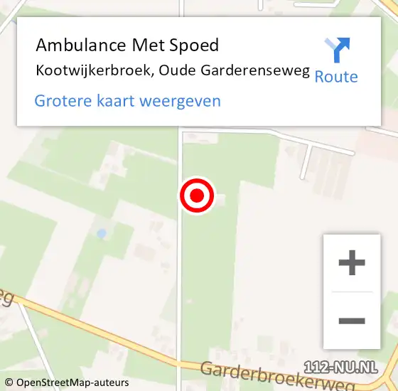 Locatie op kaart van de 112 melding: Ambulance Met Spoed Naar Kootwijkerbroek, Oude Garderenseweg op 6 juli 2022 12:50