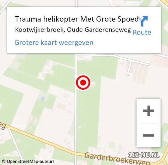 Locatie op kaart van de 112 melding: Trauma helikopter Met Grote Spoed Naar Kootwijkerbroek, Oude Garderenseweg op 6 juli 2022 12:50