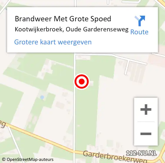 Locatie op kaart van de 112 melding: Brandweer Met Grote Spoed Naar Kootwijkerbroek, Oude Garderenseweg op 6 juli 2022 12:51