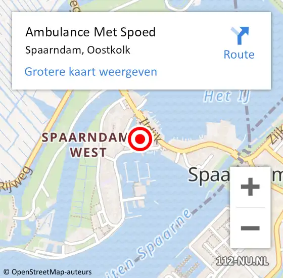 Locatie op kaart van de 112 melding: Ambulance Met Spoed Naar Spaarndam, Oostkolk op 6 juli 2022 12:51