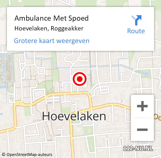 Locatie op kaart van de 112 melding: Ambulance Met Spoed Naar Hoevelaken, Roggeakker op 6 juli 2022 13:10