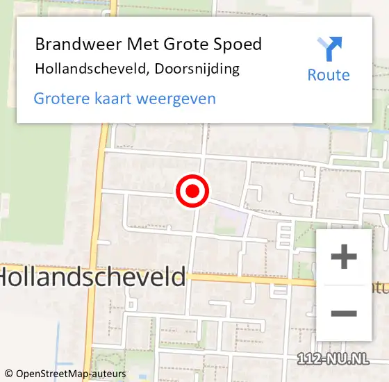 Locatie op kaart van de 112 melding: Brandweer Met Grote Spoed Naar Hollandscheveld, Doorsnijding op 6 juli 2022 13:37