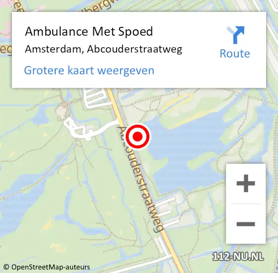 Locatie op kaart van de 112 melding: Ambulance Met Spoed Naar Amsterdam-Zuidoost, Abcouderstraatweg op 6 juli 2022 13:51