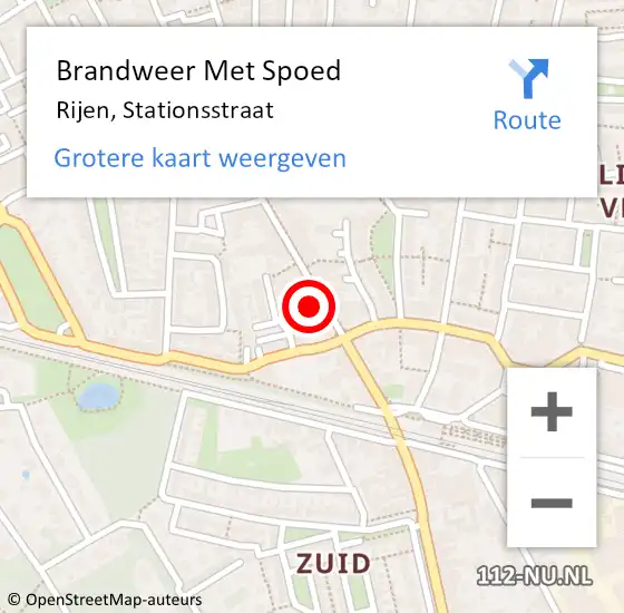 Locatie op kaart van de 112 melding: Brandweer Met Spoed Naar Rijen, Stationsstraat op 6 juli 2022 14:03