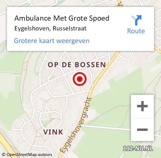 Locatie op kaart van de 112 melding: Ambulance Met Grote Spoed Naar Eygelshoven, Russelstraat op 9 september 2013 01:33
