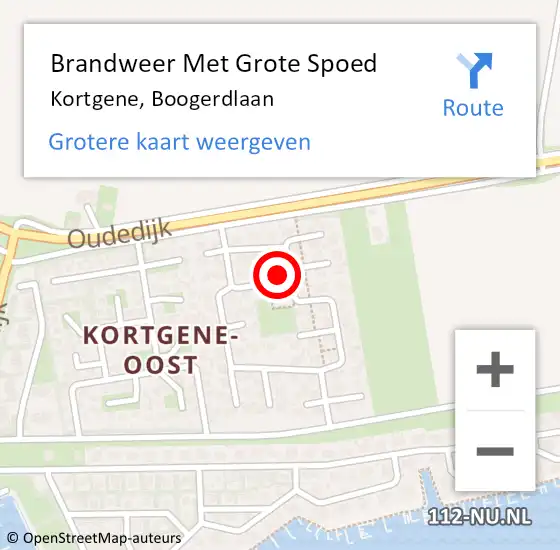 Locatie op kaart van de 112 melding: Brandweer Met Grote Spoed Naar Kortgene, Boogerdlaan op 6 juli 2022 14:28