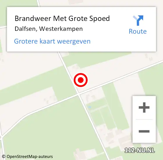 Locatie op kaart van de 112 melding: Brandweer Met Grote Spoed Naar Dalfsen, Westerkampen op 6 juli 2022 14:29