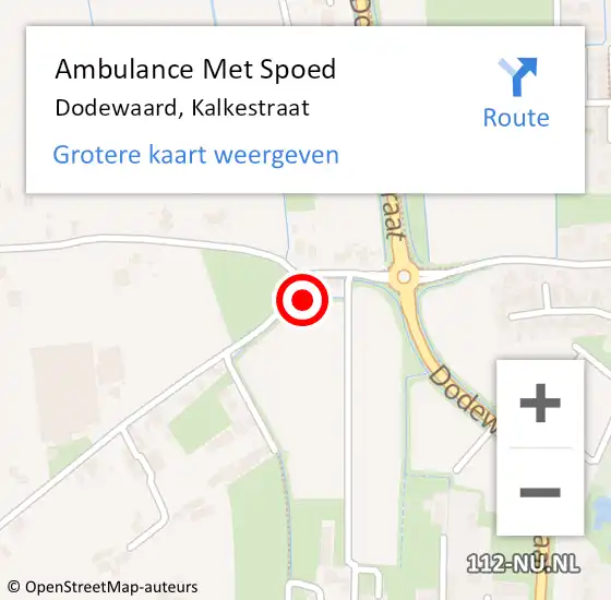 Locatie op kaart van de 112 melding: Ambulance Met Spoed Naar Dodewaard, Kalkestraat op 6 juli 2022 14:50