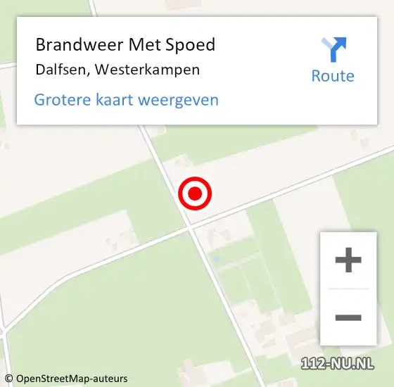 Locatie op kaart van de 112 melding: Brandweer Met Spoed Naar Dalfsen, Westerkampen op 6 juli 2022 14:58