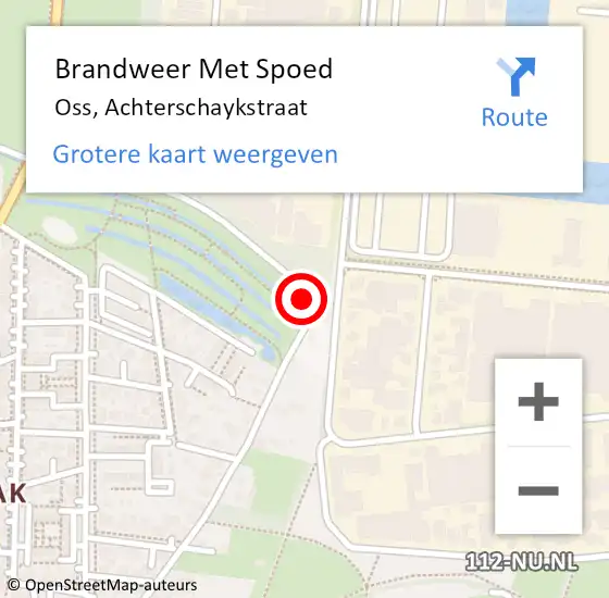 Locatie op kaart van de 112 melding: Brandweer Met Spoed Naar Oss, Achterschaykstraat op 6 juli 2022 14:58