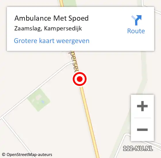 Locatie op kaart van de 112 melding: Ambulance Met Spoed Naar Zaamslag, Kampersedijk op 22 juli 2014 12:49